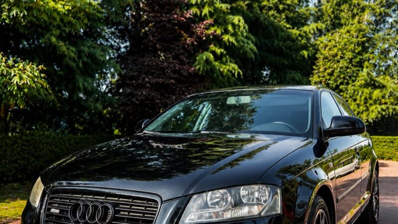 Black Audi S3 Sportback, front view