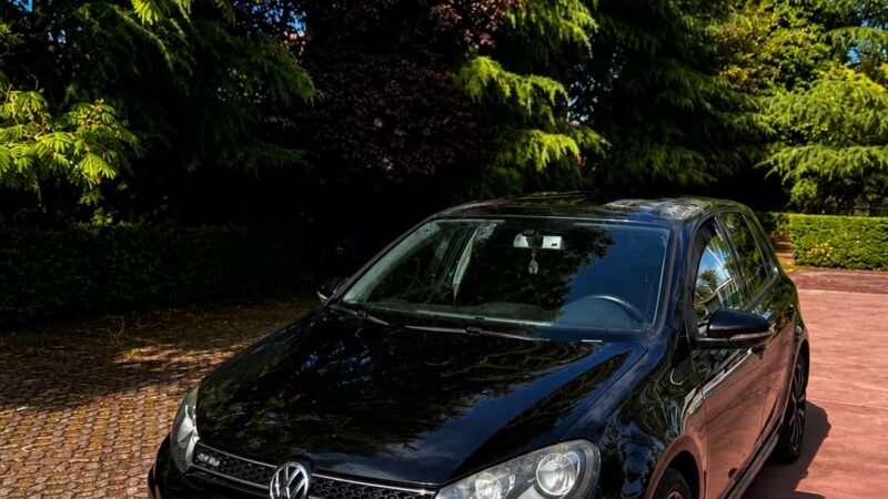 Black Volkswagen Golf GTD, front view